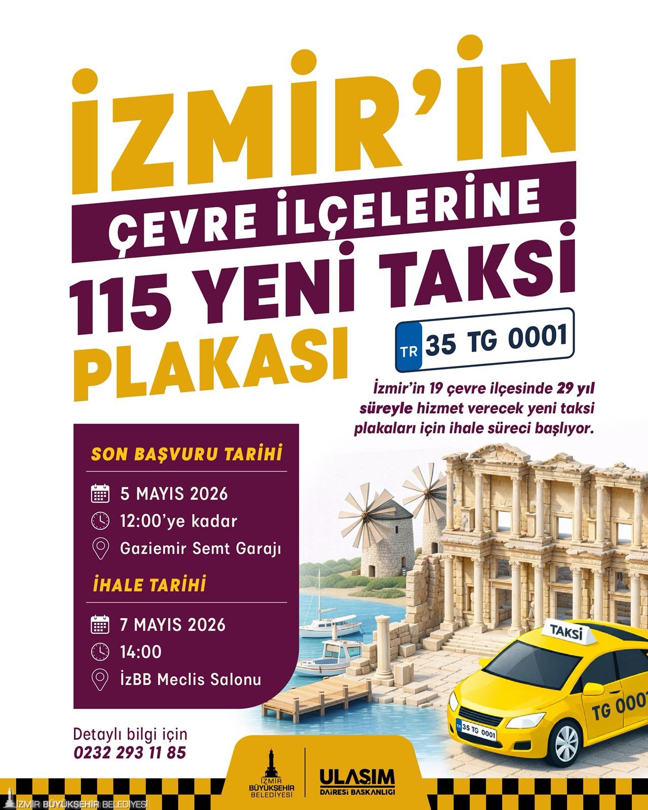 İzmir’in çevre ilçelerine 115 yeni taksi geliyor